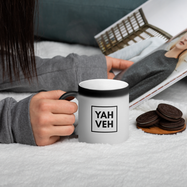 Heat Changing Mug - With Black YAHVEH Print - Image 2