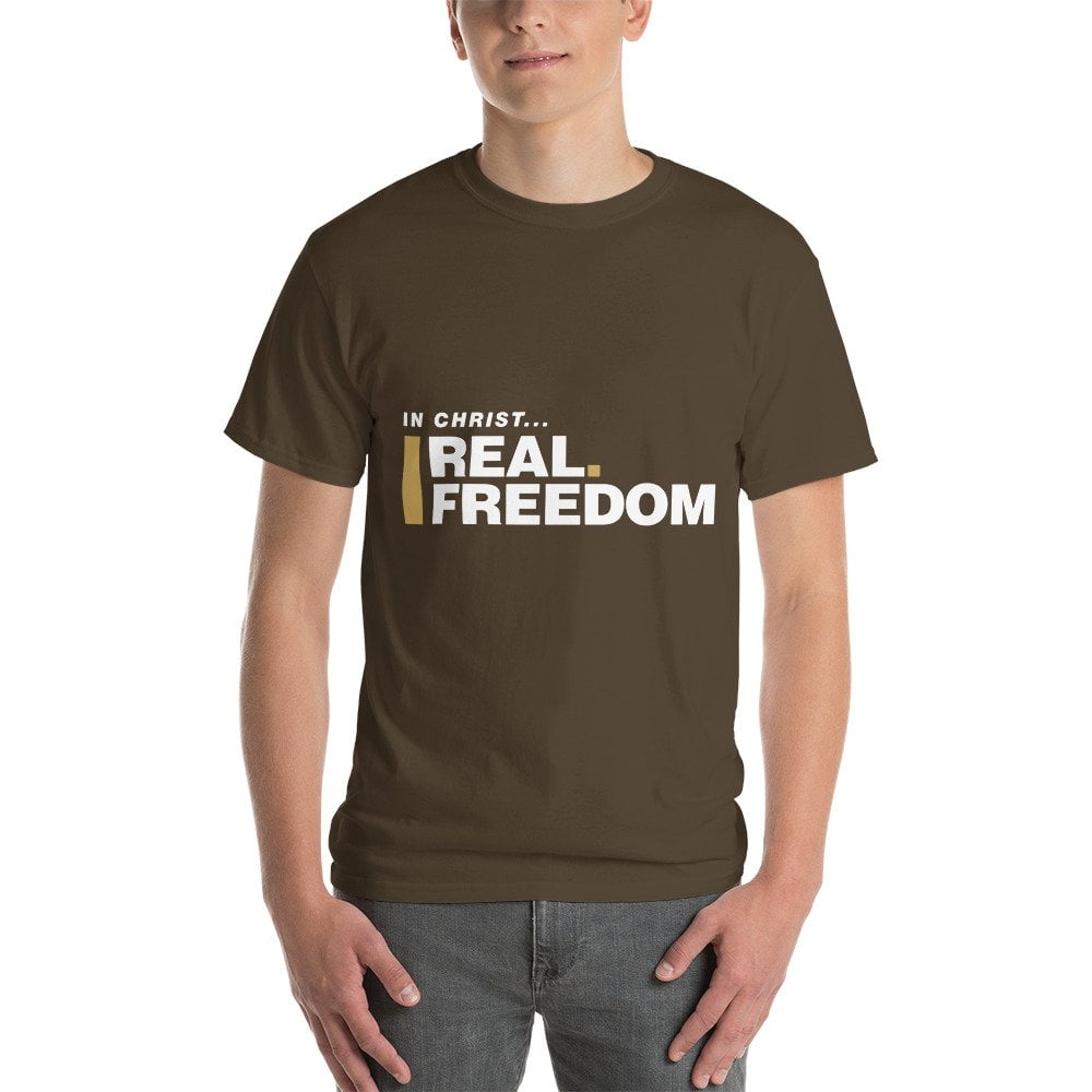 Short Sleeve T-Shirt - In Christ Real Freedom - Front Print - Image 7