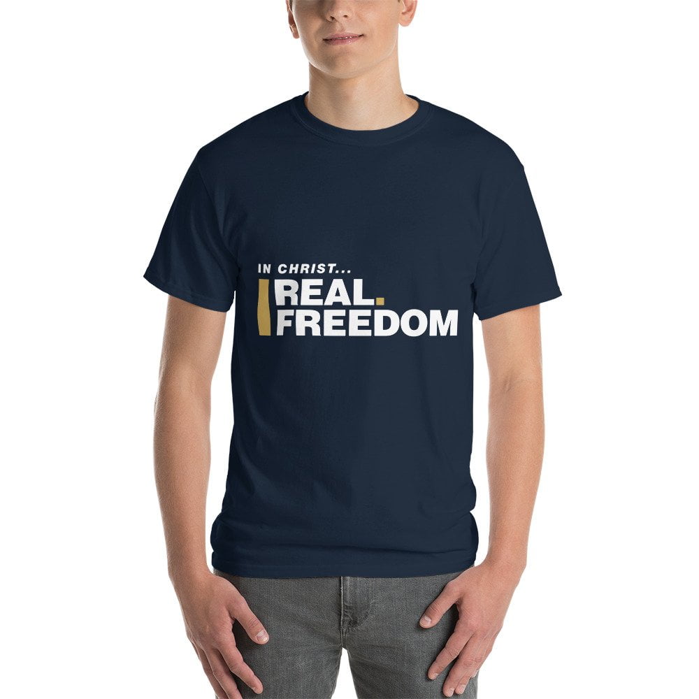 Short Sleeve T-Shirt - In Christ Real Freedom - Front Print - Image 5