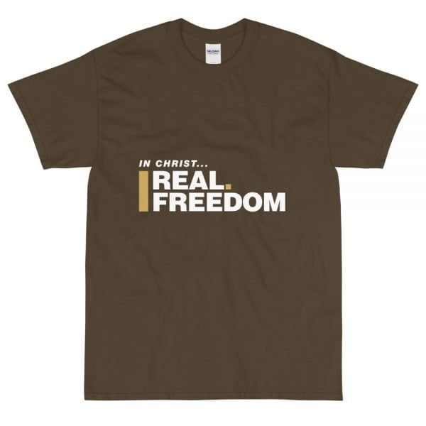 Short Sleeve T-Shirt - In Christ Real Freedom - Front Print - Image 2