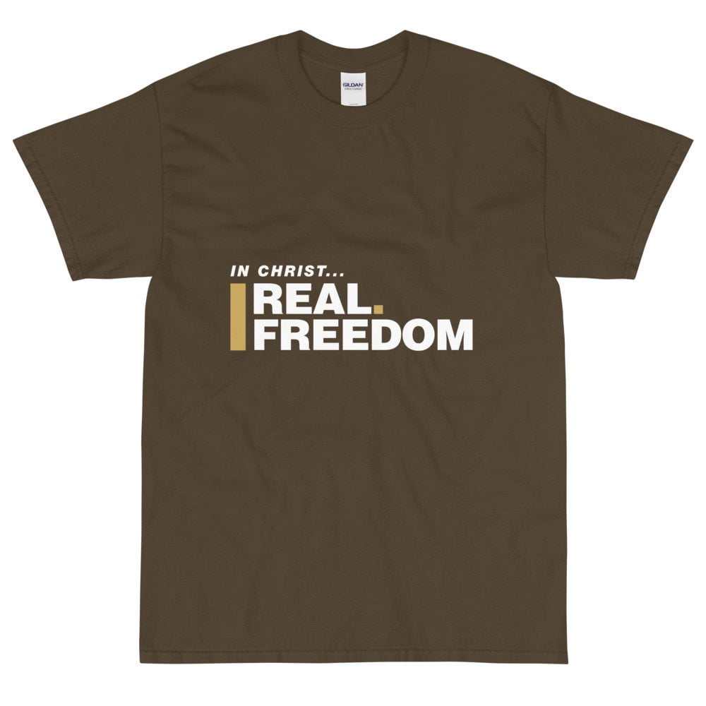 Short Sleeve T-Shirt - In Christ Real Freedom - Front Print - Image 2