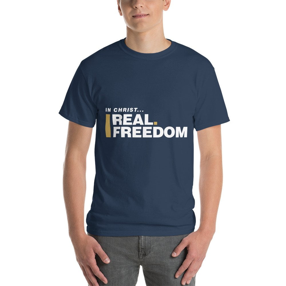 Short Sleeve T-Shirt - In Christ Real Freedom - Front Print - Image 6