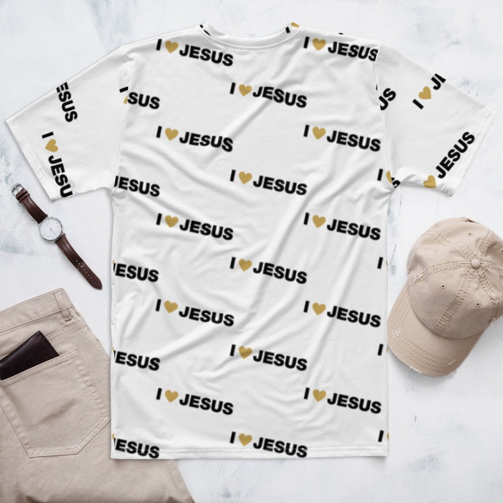 Men's All Over T-Shirt - I Love Jesus - Image 2