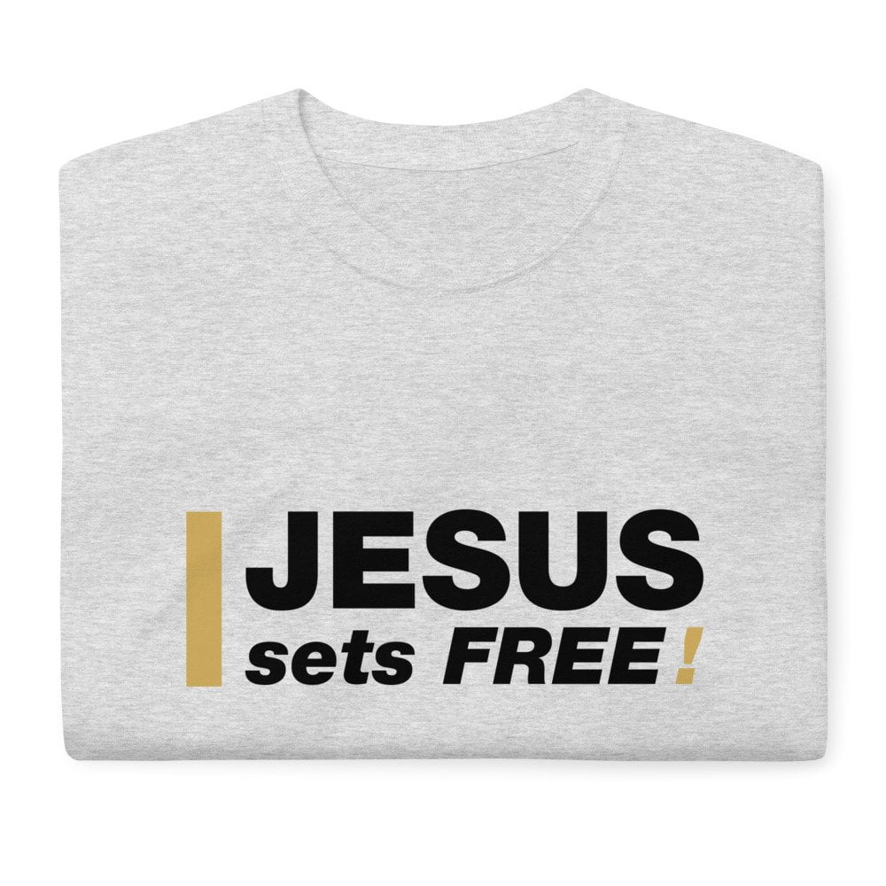 Short Sleeve T-Shirt - Jesus sets FREE! (light) - Image 11