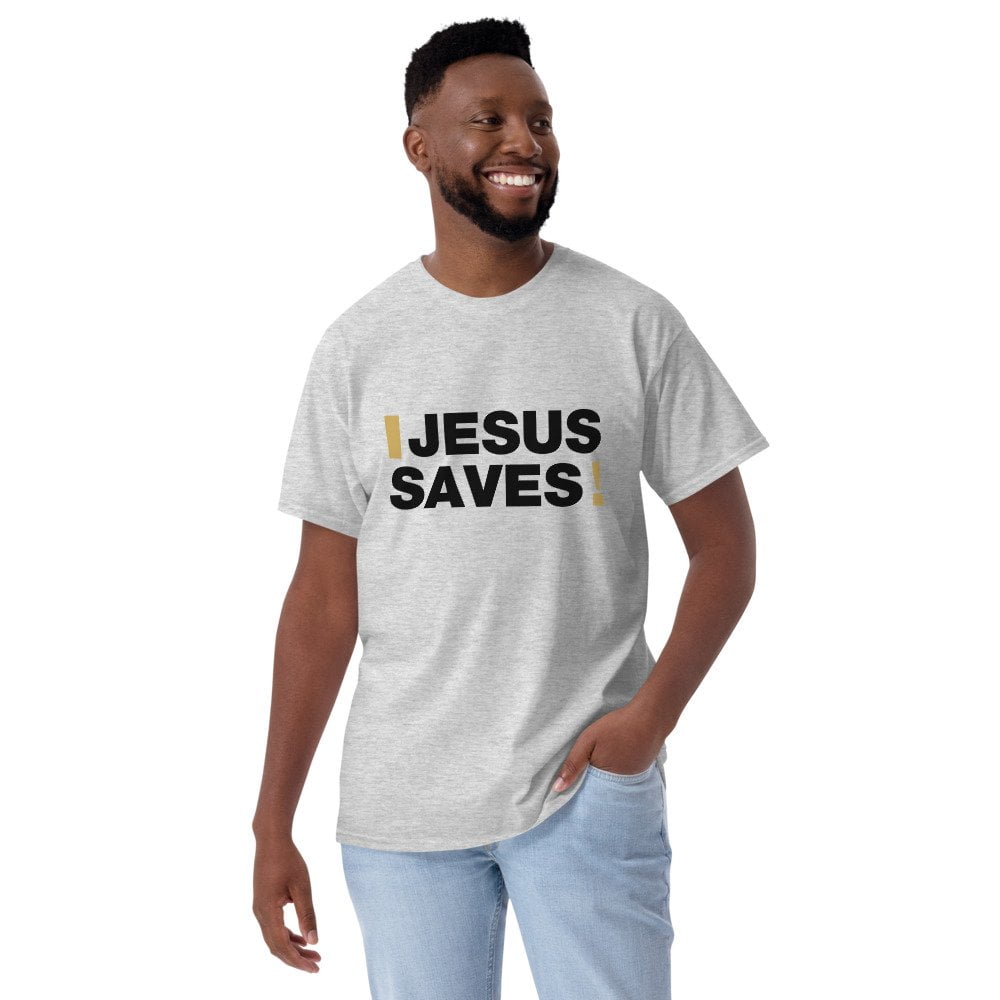 Short Sleeve T-Shirt - Jesus Saves! (light) - Image 3