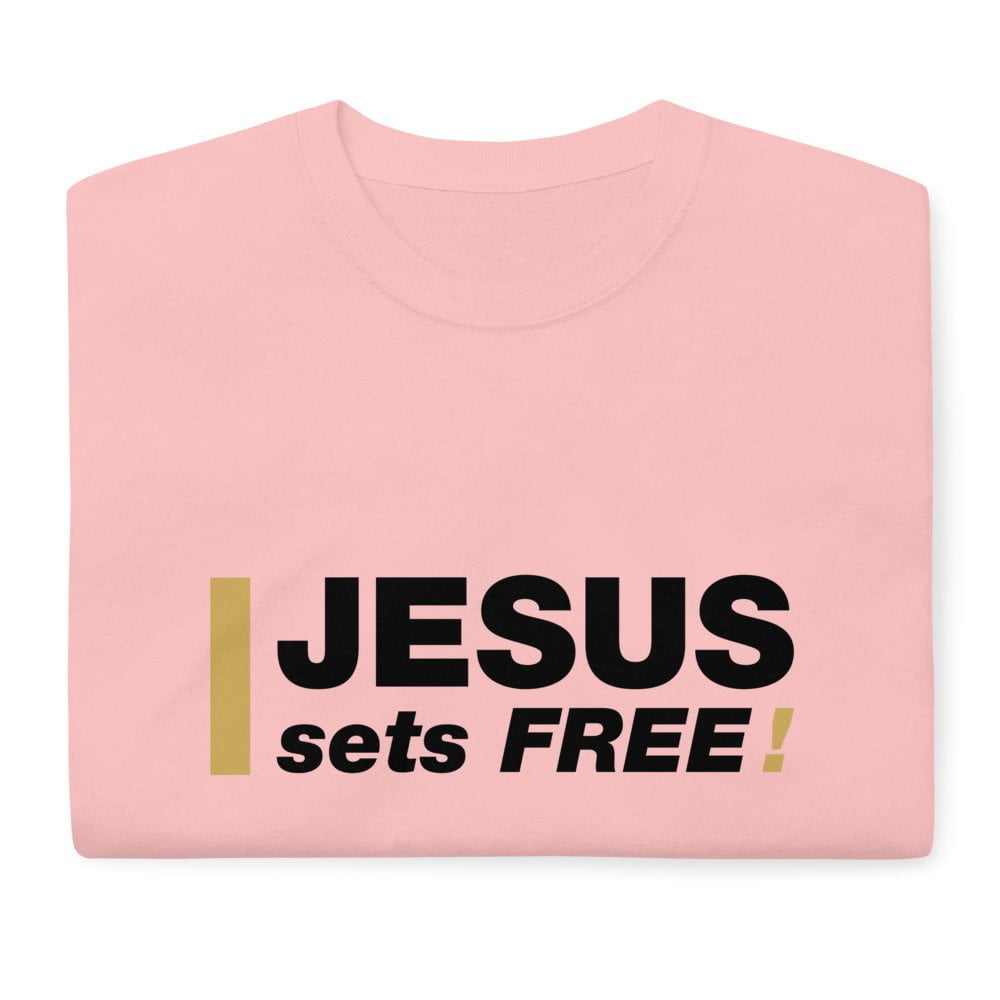 Short Sleeve T-Shirt - Jesus sets FREE! (light) - Image 13