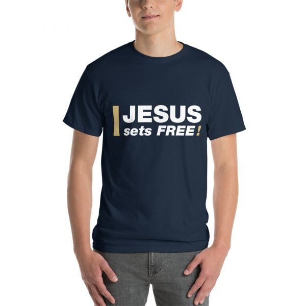 Short Sleeve T-Shirt - Jesus sets FREE! - Image 4