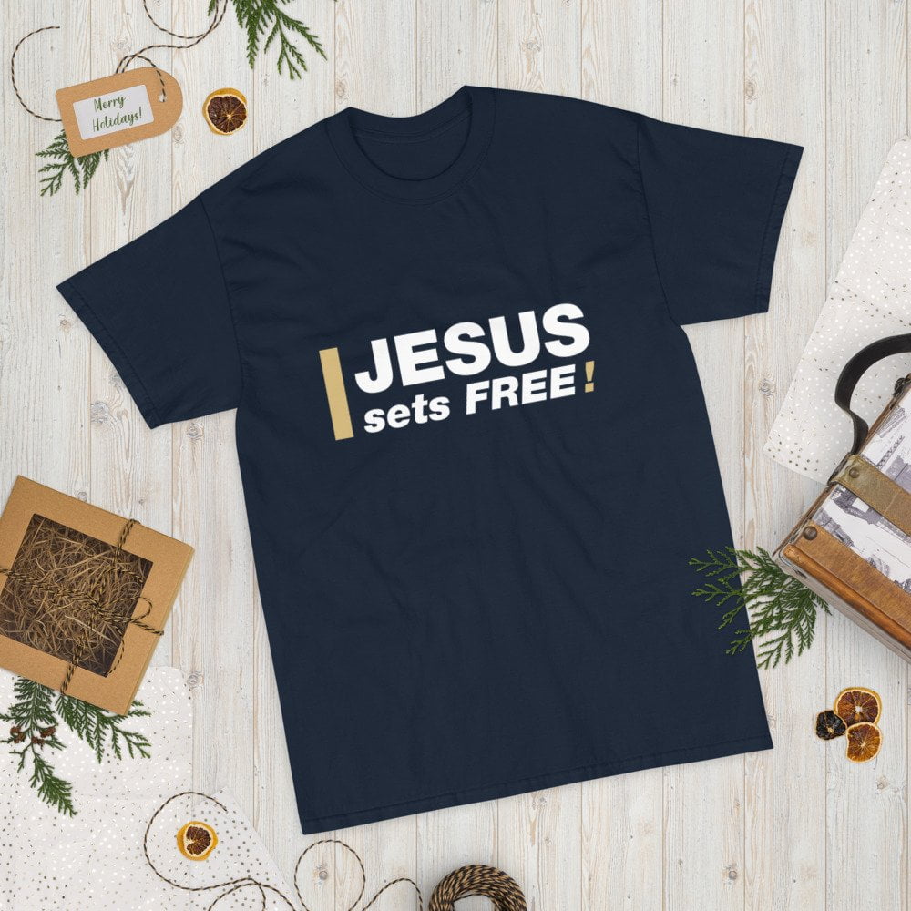 Short Sleeve T-Shirt - Jesus sets FREE! - Image 5