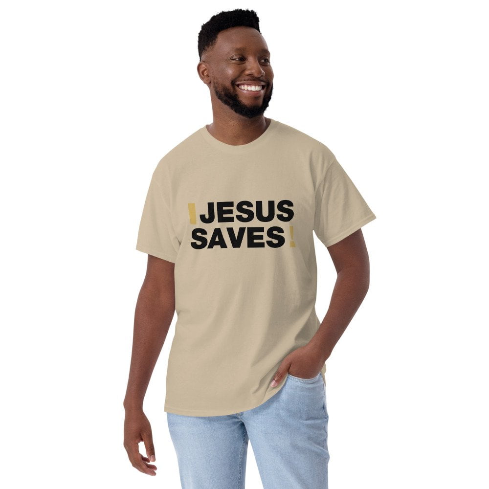 Short Sleeve T-Shirt - Jesus Saves! (light) - Image 2