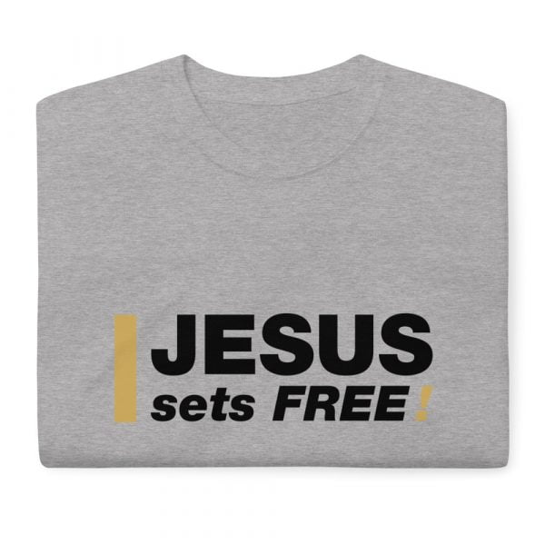 Short Sleeve T-Shirt - Jesus sets FREE! (light) - Image 9