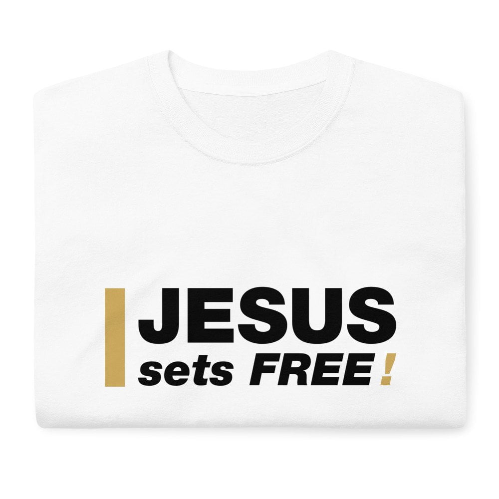 Short Sleeve T-Shirt - Jesus sets FREE! (light) - Image 16