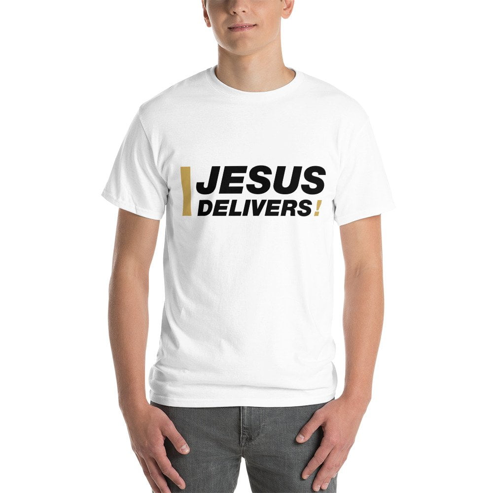 Short Sleeve T-Shirt - Jesus Delivers! (light) - Image 2