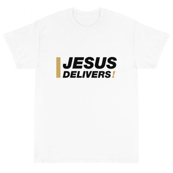 Short Sleeve T-Shirt - Jesus Delivers! (light) - Image 3