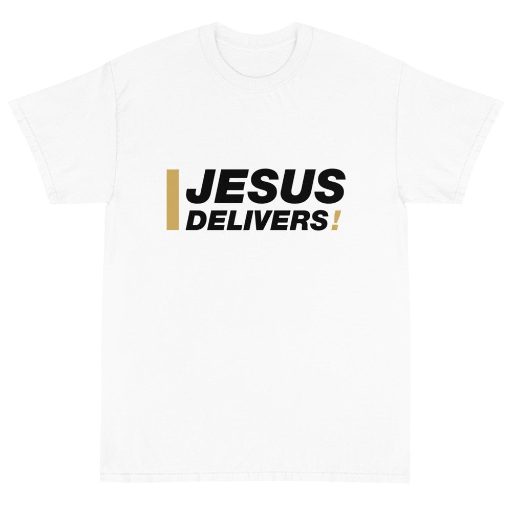 Short Sleeve T-Shirt - Jesus Delivers! (light) - Image 3