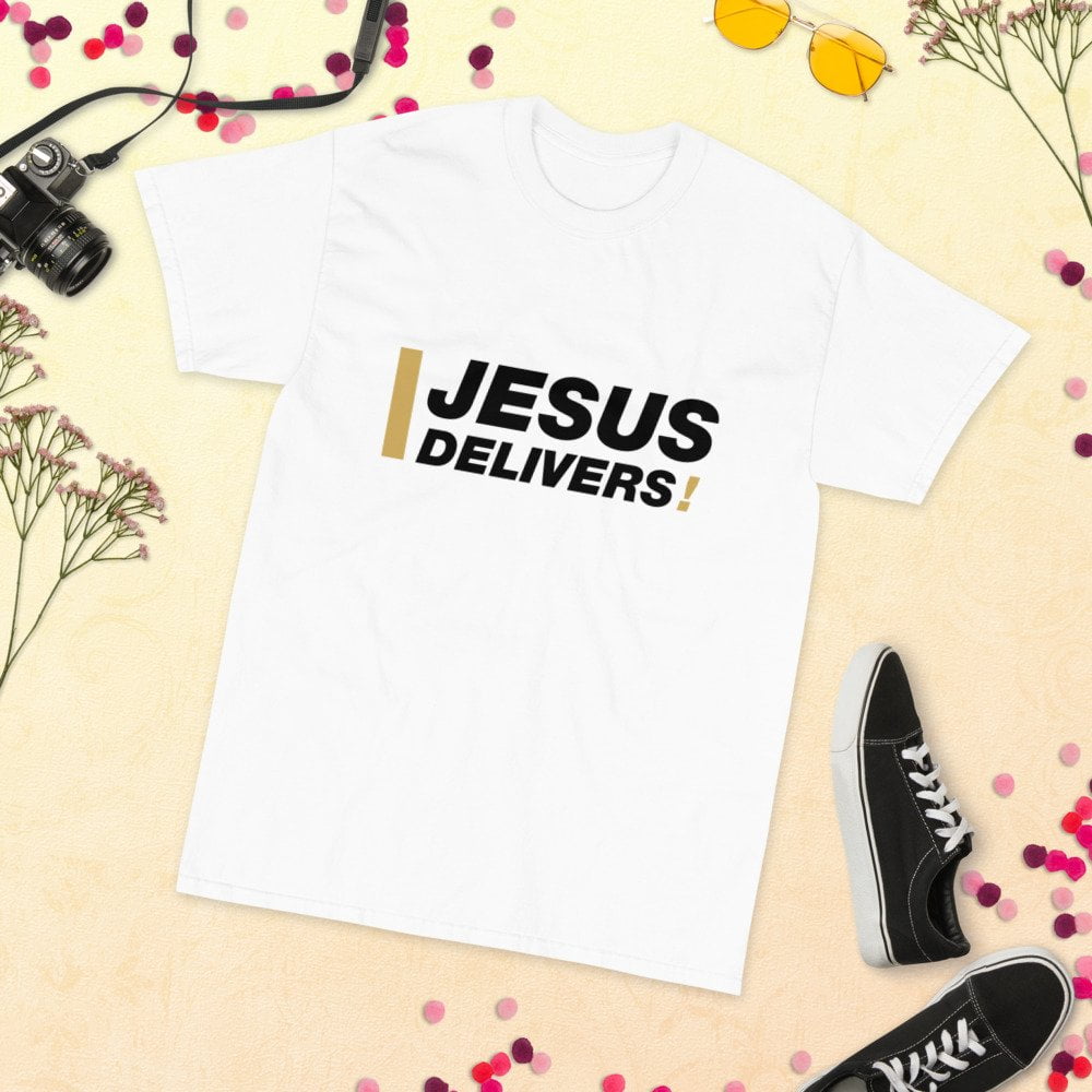 Short Sleeve T-Shirt - Jesus Delivers! (light) - Image 7